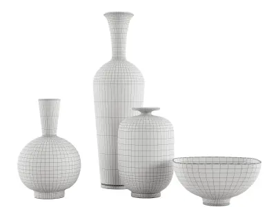 Berndt Friberg- Gustavsberg - Collection of four vases 3D model