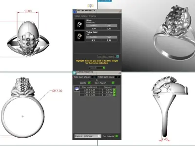ring frog gems 3D print model