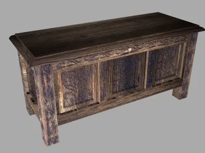 Coffer Antique Furniture Low-poly 3D model
