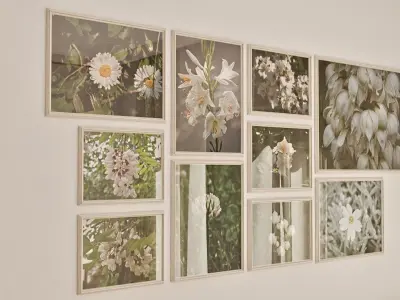 3D Framed Botanical Wall Art Scene 3D model