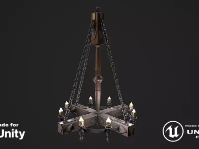 Forged chandelier 1 3D model Low-poly 3D model