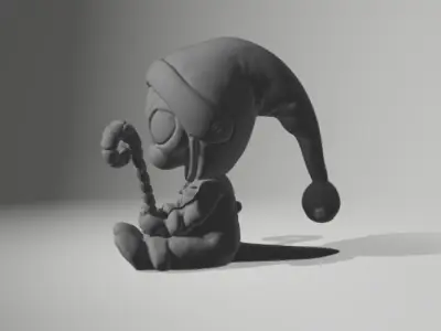 Winter Alien Driving a candy 3D print model