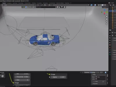 Car Lighting Scene 3D Blender File 3D model