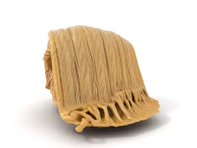 Cream Cozy Blanket model pack Low-poly 3D model