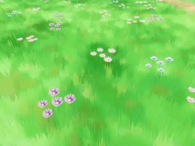 Ghibli Flowers Pack Stylized Flowers in Anime Style for UE5 LODs Low-poly 3D model