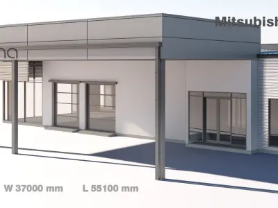Mitsubishi service building 3D model