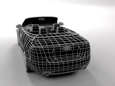 AUDI A4 CABRIO OPEN LOWPOLY Low-poly 3D model