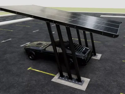 TRIPLE L TYPE MODERN SOLAR CARPORT TYPE-15 3D model