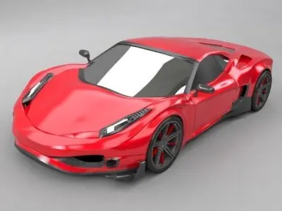 Generic supercar design 3D model