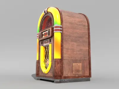 Wooden Jukebox Low-poly 3D model
