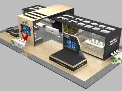 Exhibition Stand - 23m x 13m 3D model