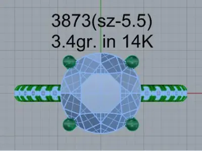 Round Diamond Ring 3873 3D print model
