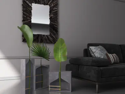 Modern concrete Pots Free 3D model