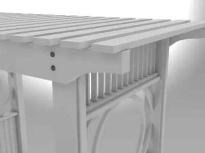 Arbor 2 outdoor table with slats 3D model