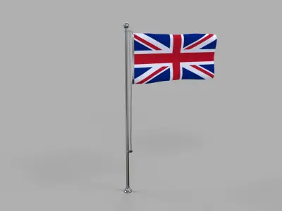 Flag with pole Free 3D model