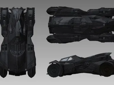 Batmobile Arkham Knight One12 Scale 1-12  - Mezco Mafex Figuarts 3D print model