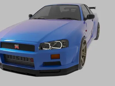Nissan SkyLine GTR Low-poly 3D model