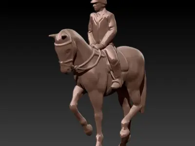  Jockey And Horse Pendant Necklace 3D print model