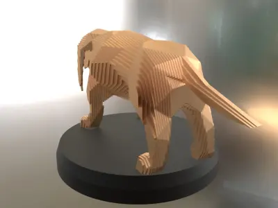 Parametric Asia Basset Hound Dog Low-poly 3D model