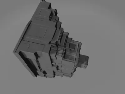 Ancient Stone City Mythical Architecture 3D print model