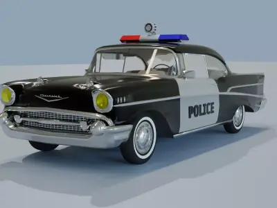 Chevrolet Belair Police Blend FBX OBJ Low-poly 3D model