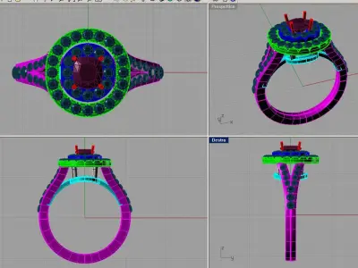 Double halo engagement ring anello doppio giro  tiffany an208 3D print model