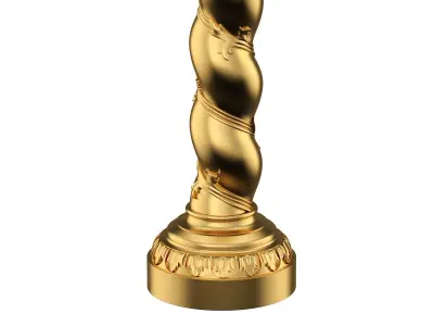 Solomonic Column Gold 3D model