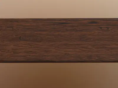 Vintage wooden shelf Low-poly 3D model