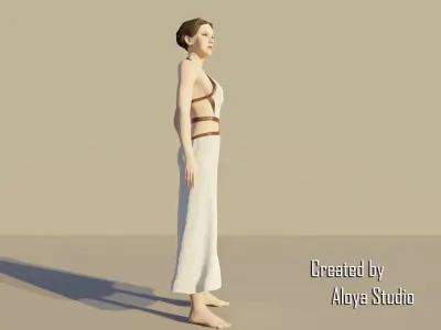 Spartan Female - Realistic game character Low-poly 3D model