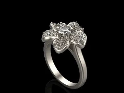 Flower ring model 283 3D print model
