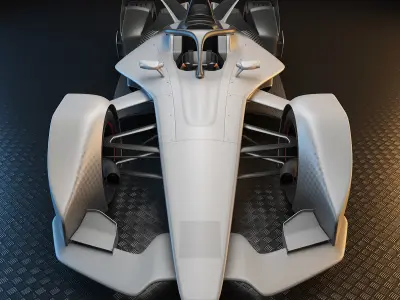 Formula E Car Generic Rigged 3D model