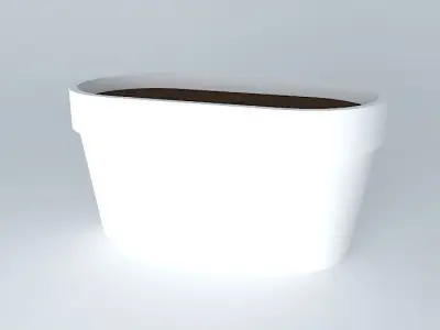 Oval pot with  rim Free 3D model
