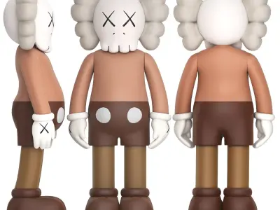 kaws companion and separated vinyl figure brown collection 3D model