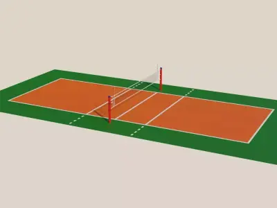 Volleyball Courts Pack Low-poly 3D model
