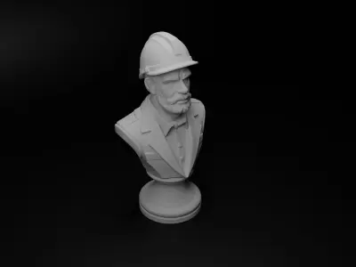 Engineer Bust Chess 3D print model