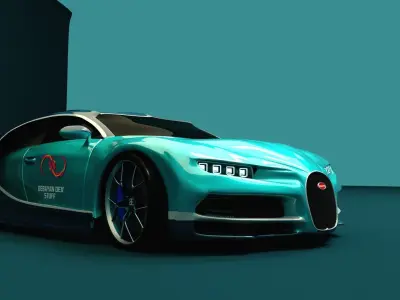 Bugatti Chiron Low-poly 3D model