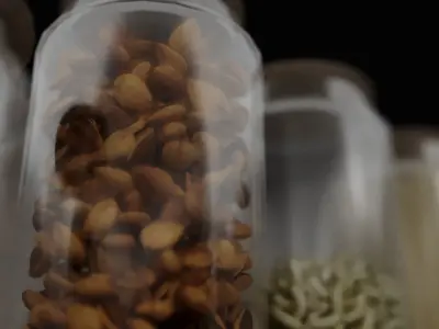 Kitchen set of jars 3D model