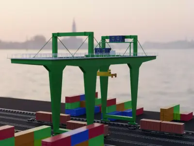 3D Crane Model 3D model