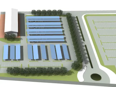 Solar carport 3D model