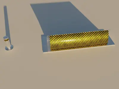 Road Barrier Low-poly 3D model