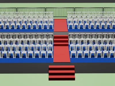 Platform Chair Arrangement Free low-poly 3D model