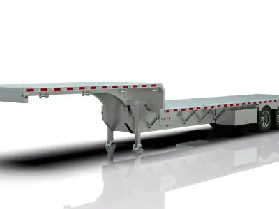 53 feet Stepdeck Trailer 3D Model with Hendrickson  Suspension 3D model