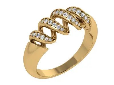 Spiral Diamond Ring 4168 3D print model