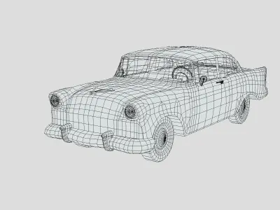 Chevrolet Bel Air hardtop 1956 Low-poly 3D model