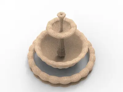 classic fountain Low-poly 3D model