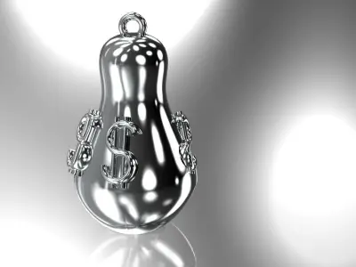 Cashbag Pendant Luxury Moneybag Necklace Gold Platinum Jewelry 3D print model