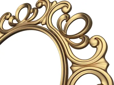 Classic Frame and Mirror 070 Low-poly 3D model