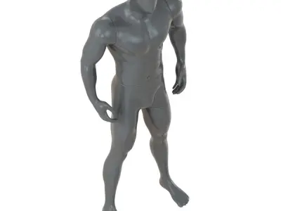 Gray abstract male mannequin sport figure 85 3D model