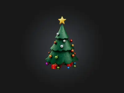 Cartoon Christmas Tree Low-poly 3D model buy