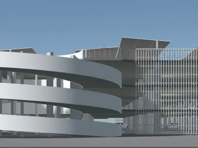 Solar parking garage building 25-14 3D model